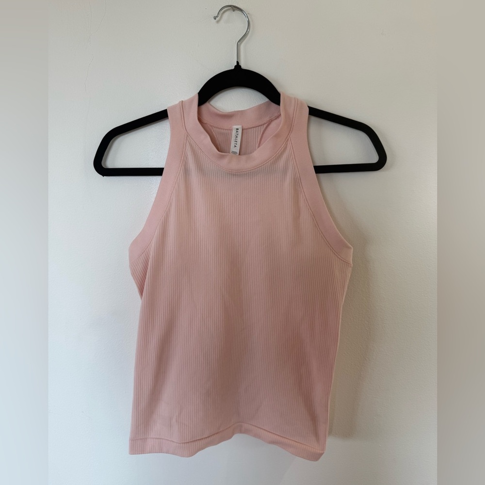 Athleta Light Pink Ribbed Tank Top